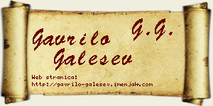 Gavrilo Galešev vizit kartica